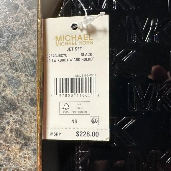 Michael Kors Women's Jet Set Crossbody Bag & Card Holder Set Black One Size - Picture 7 of 7